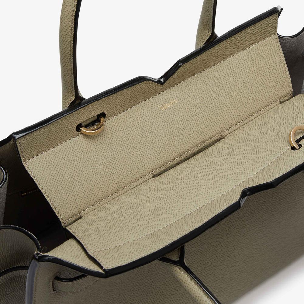 Valextra Borsa Due Manici Donna Di Lusso In Pelle Verde Tundra | Valextra