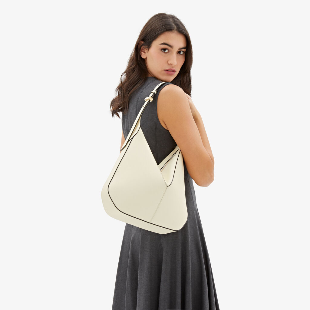 Valextra Borsa Hobo Da Donna Di Lusso In Pelle Bianca | Valextra Vivi