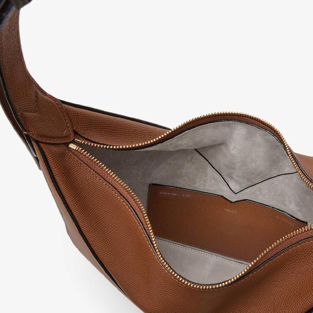 Valextra Borsa Hobo Da Donna Di Lusso In Pelle Marrone | Valextra Vivi