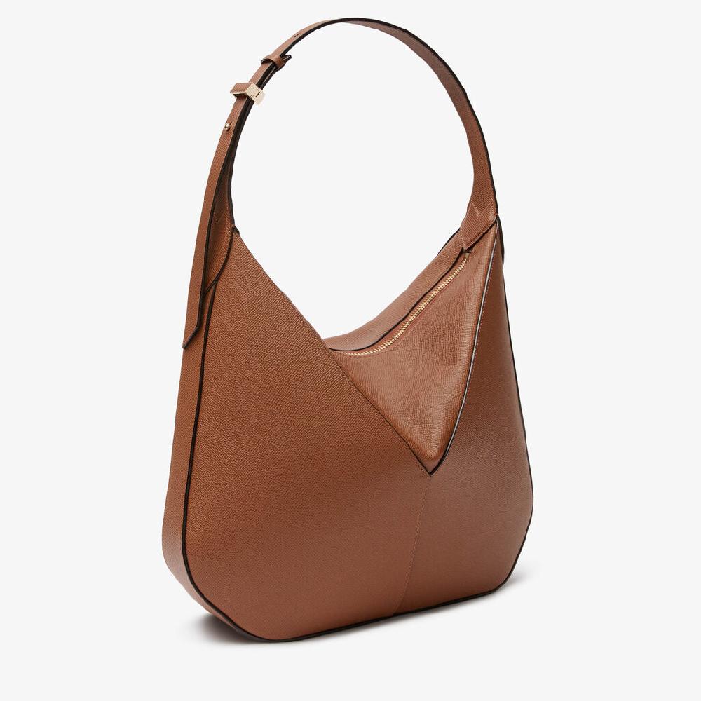 Valextra Borsa Hobo Da Donna Di Lusso In Pelle Marrone | Valextra Vivi