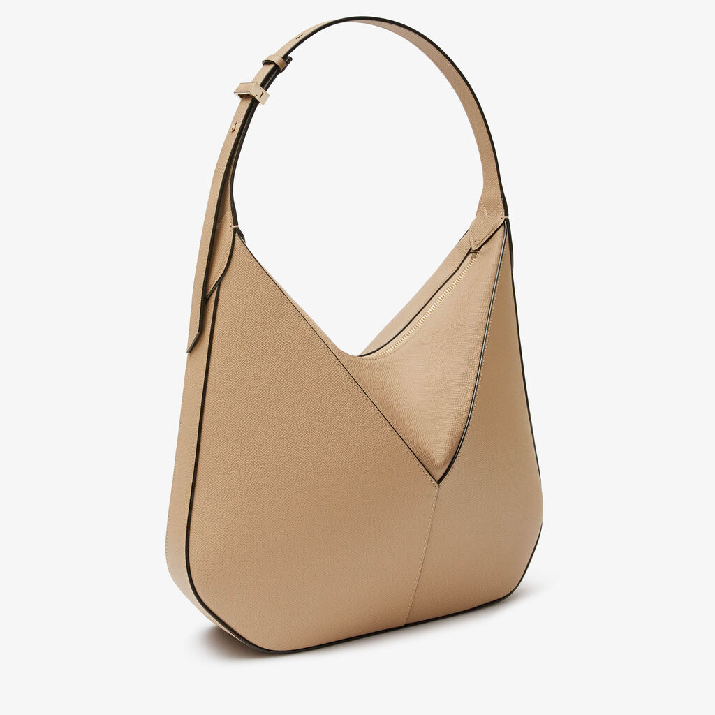 Valextra Borsa Hobo Da Donna Di Lusso In Pelle Rigida Beige | Valextra Vivi