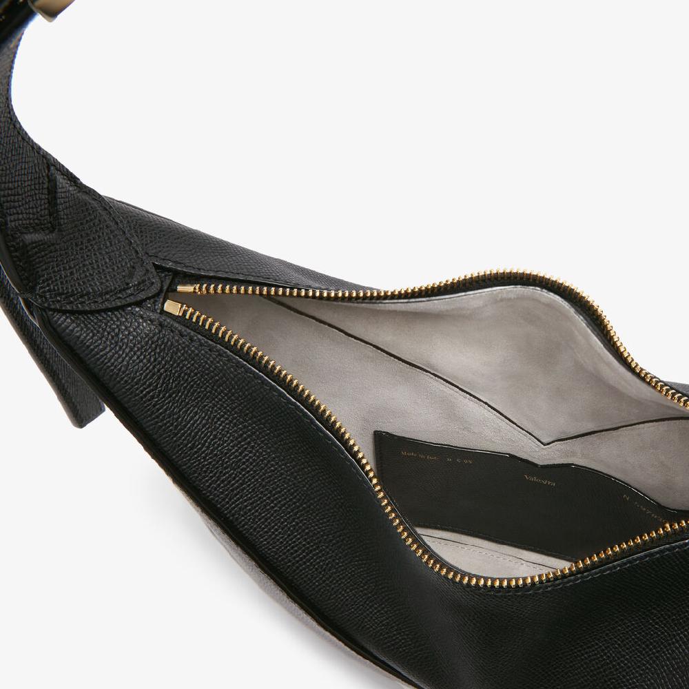 Valextra Borsa Hobo Vivi Mini | Pelle Di Vitello Millepunte Soft | Nero | Valextra