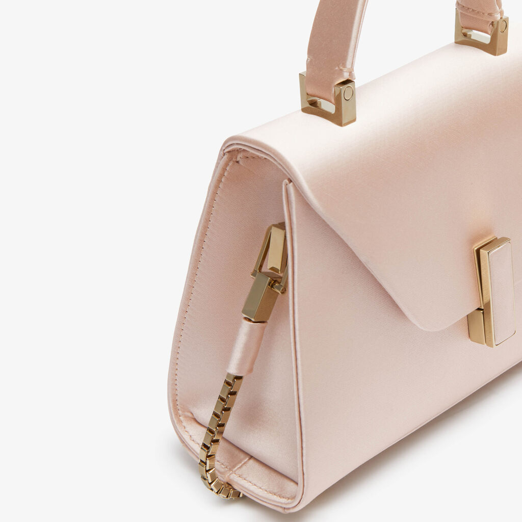 Valextra BORSA MICRO ISIDE RASO CON CATENA ORO CHIARO