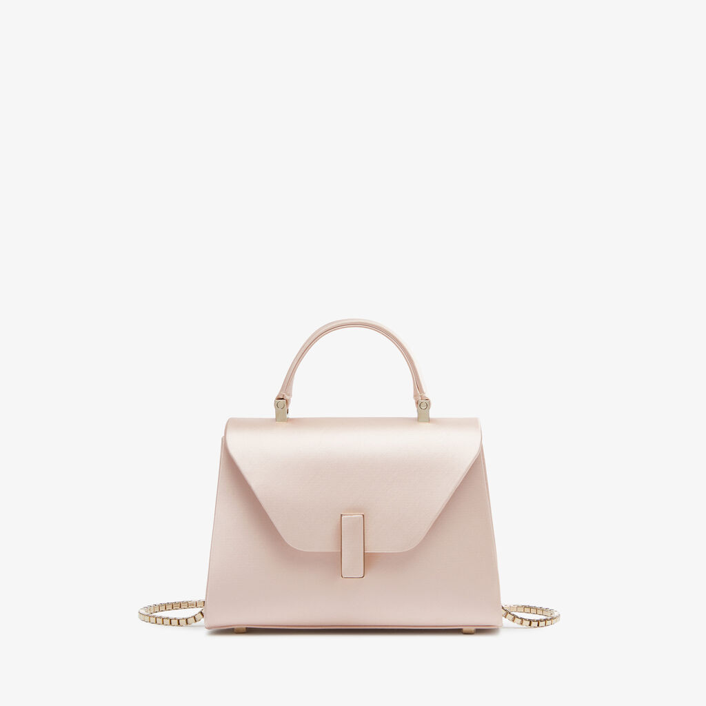 Valextra BORSA MICRO ISIDE RASO CON CATENA ORO CHIARO