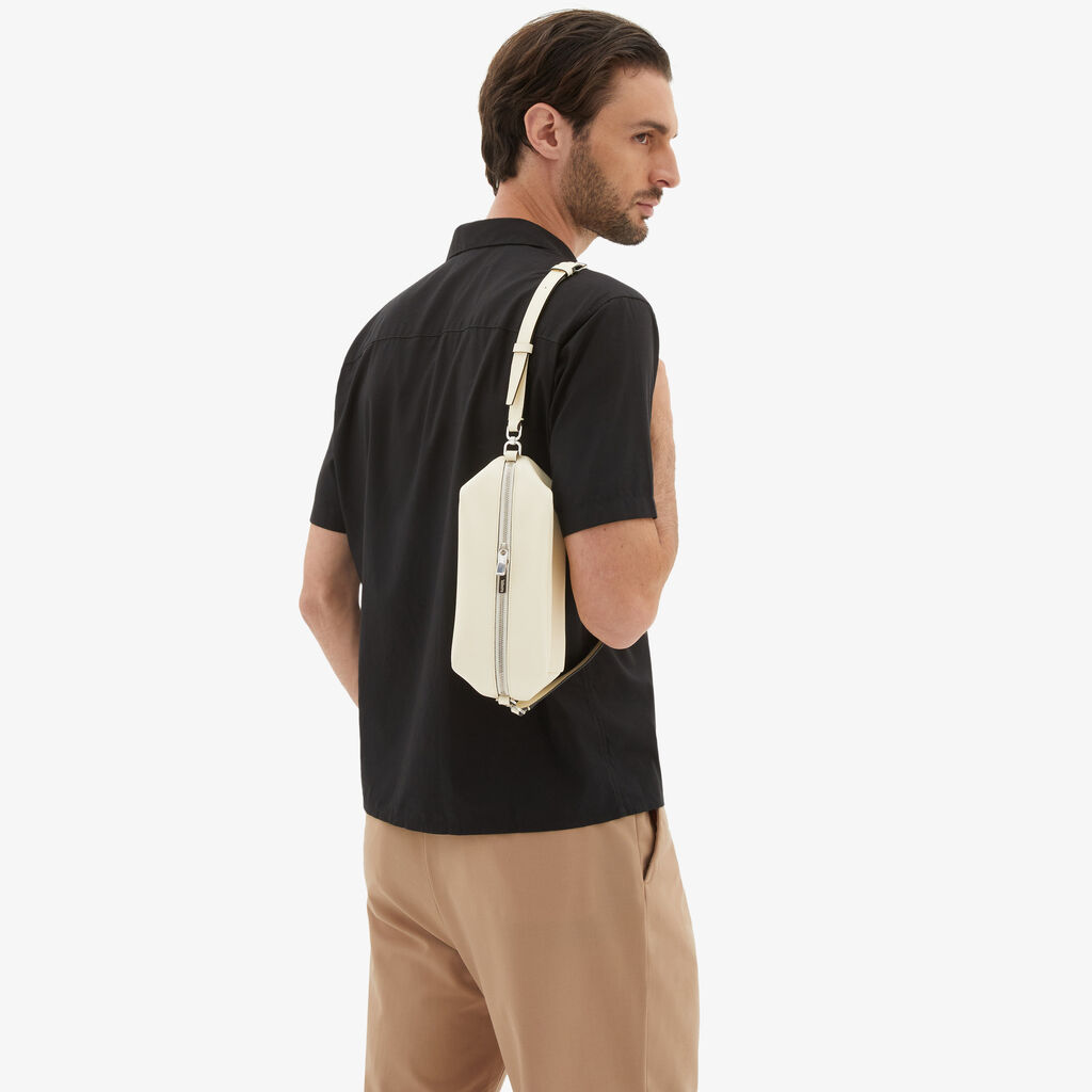 Valextra Borsa Origami Mini Da Uomo In Pelle Bianca | Valextra