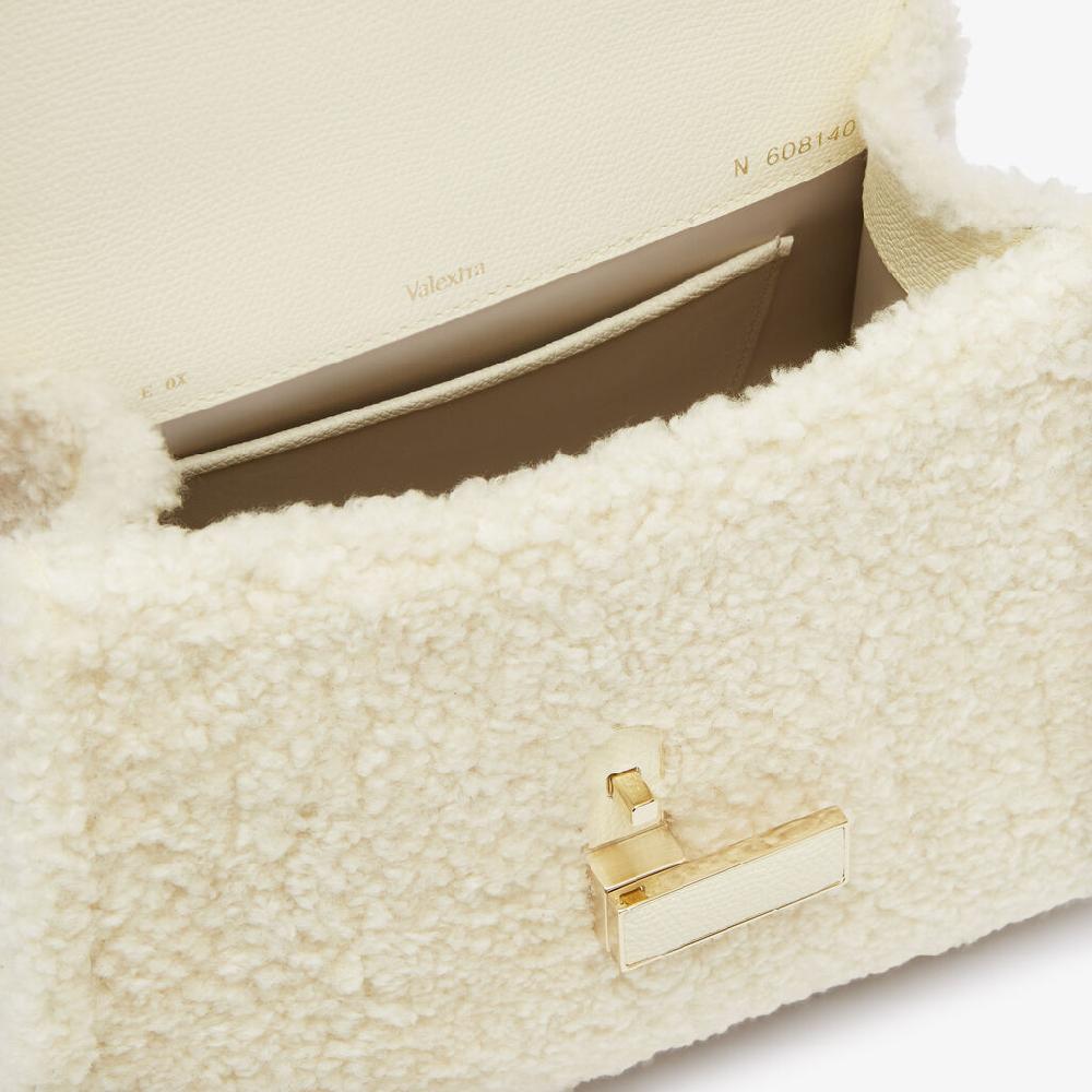 Valextra BORSA PICCOLA ISIDE MONTONE/VITELLO VS ORO CHIARO