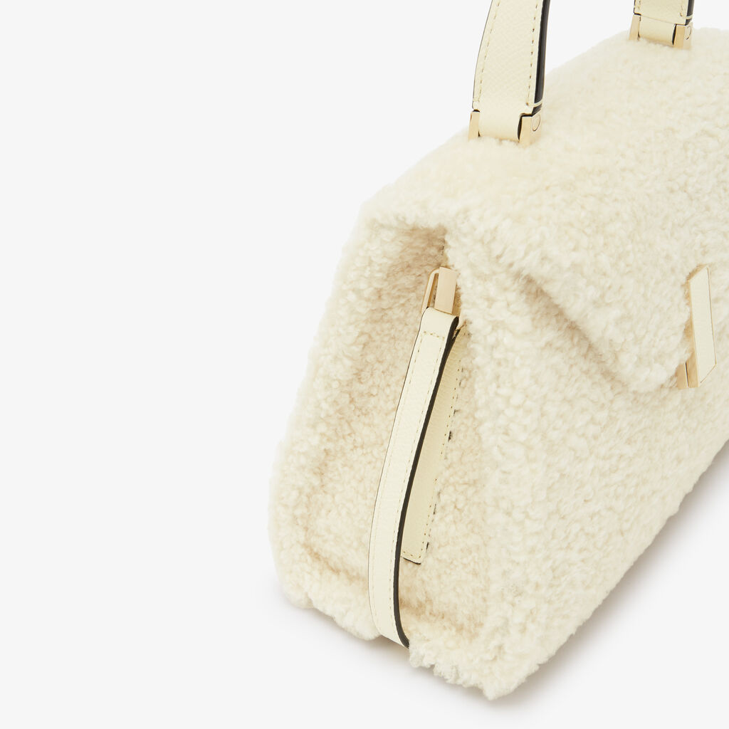 Valextra BORSA PICCOLA ISIDE MONTONE/VITELLO VS ORO CHIARO