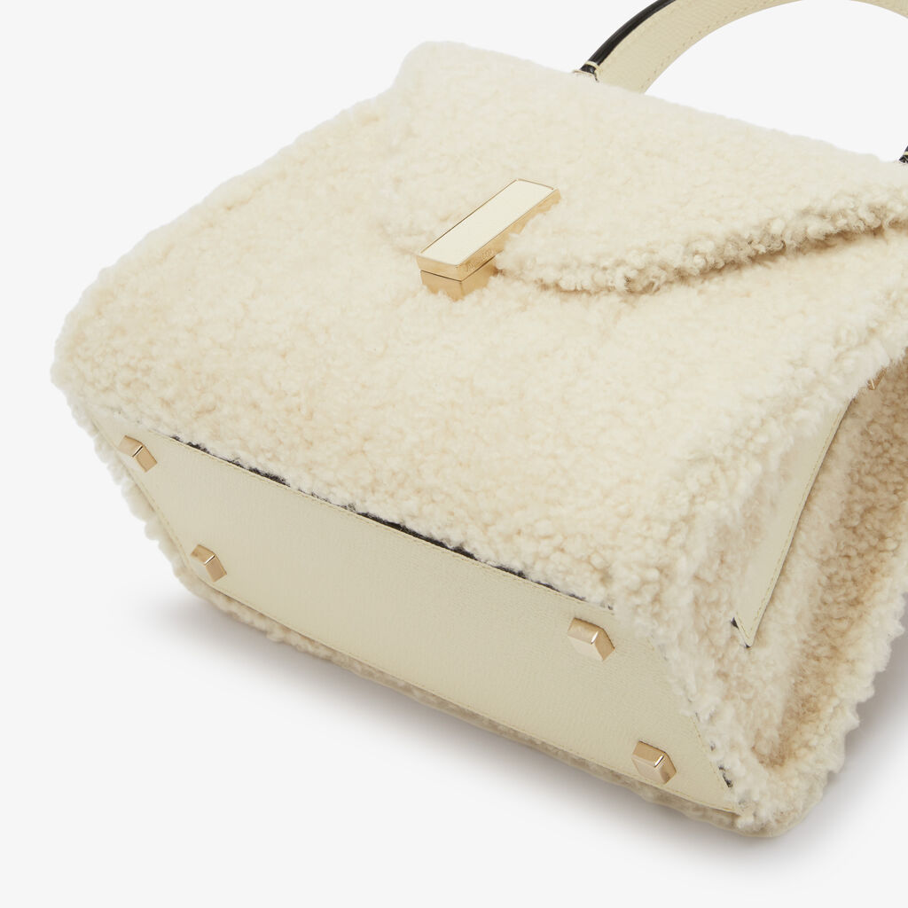 Valextra BORSA PICCOLA ISIDE MONTONE/VITELLO VS ORO CHIARO