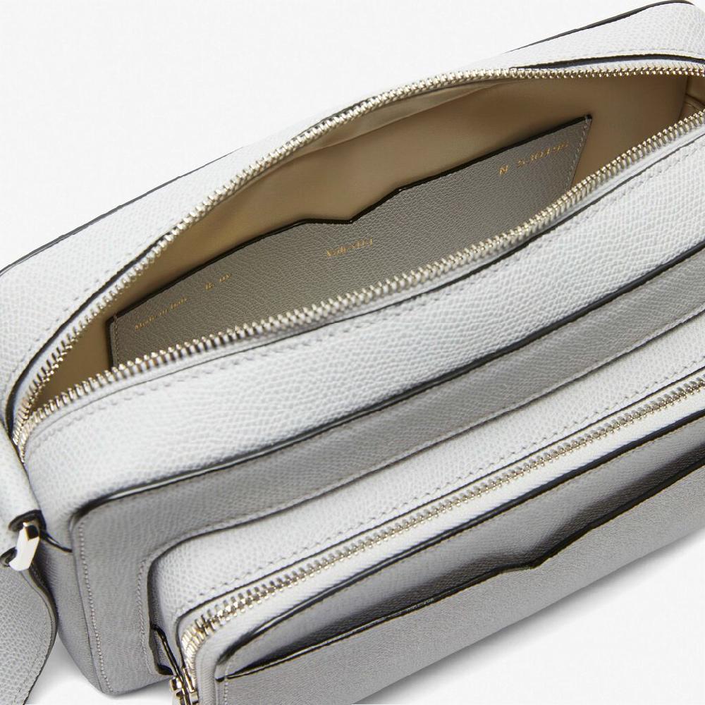 Valextra Borsa Reporter Da Uomo In Pelle Grigia Sasso | Valextra V-Line