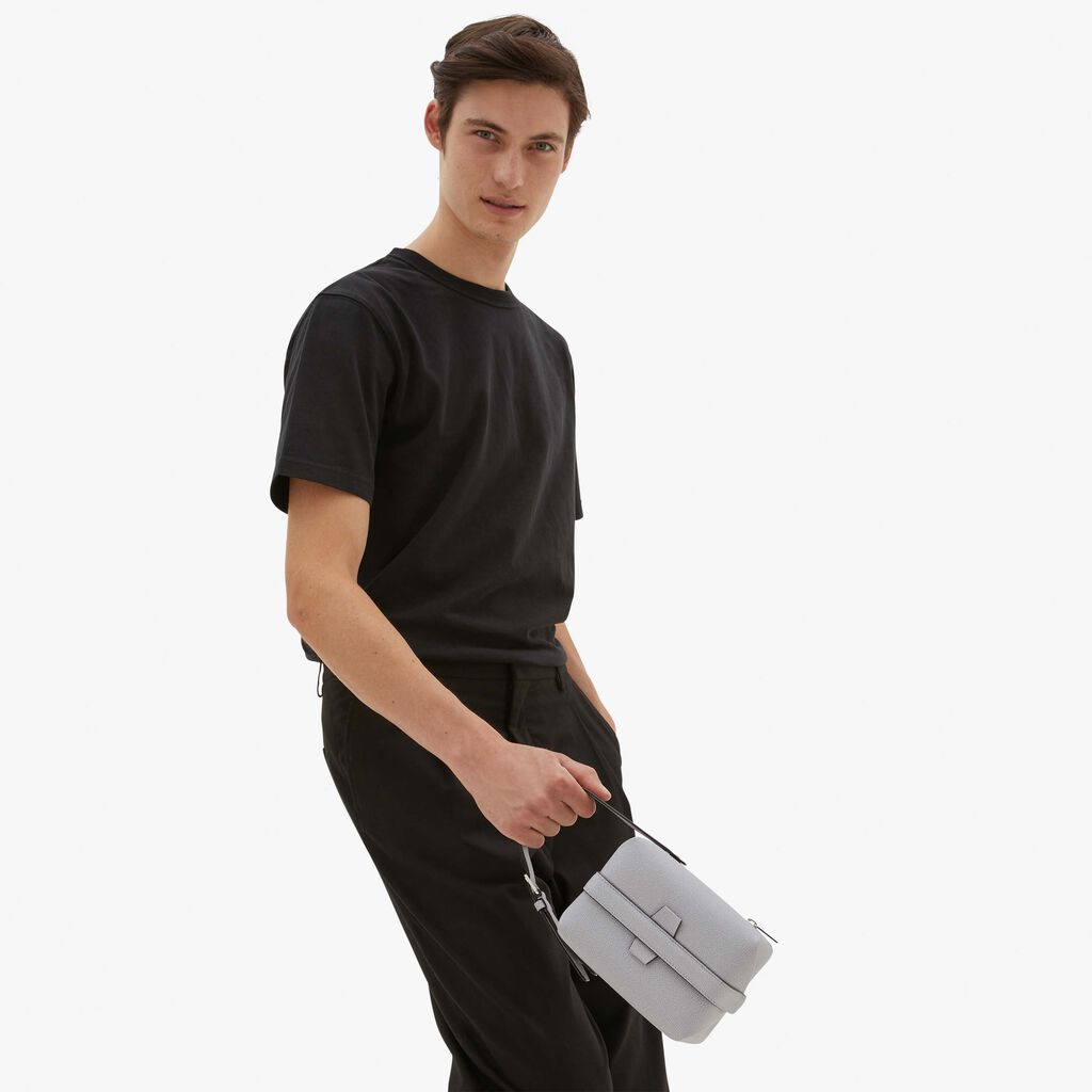 Valextra Borsa Rigida A Tracolla In Pelle Grigia | Valextra Tric Trac