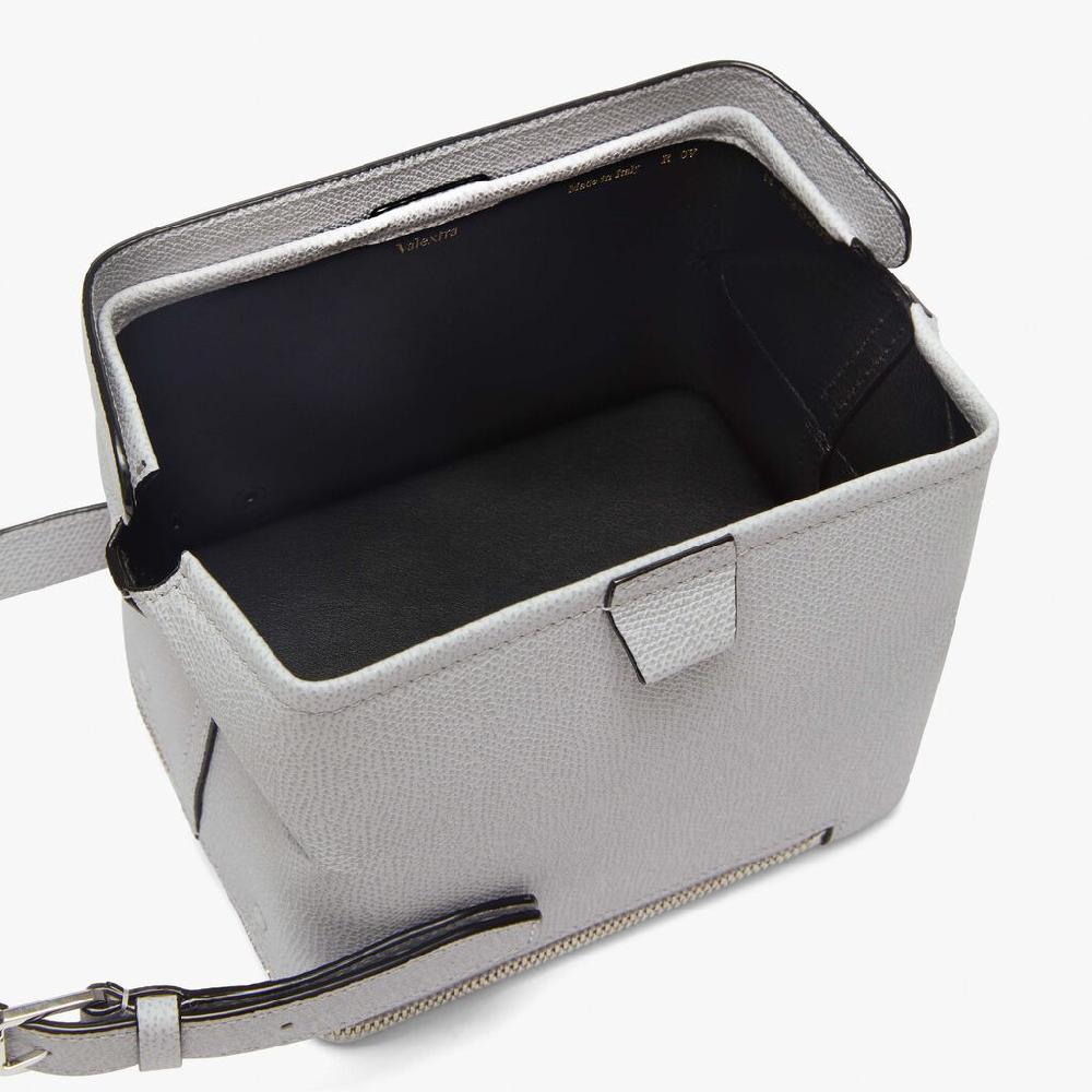 Valextra Borsa Rigida A Tracolla In Pelle Grigia | Valextra Tric Trac