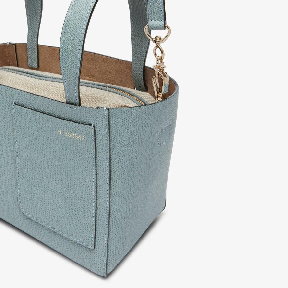 Valextra Borsa Secchiello Da Donna In Pelle Azzurra | Valextra Soft