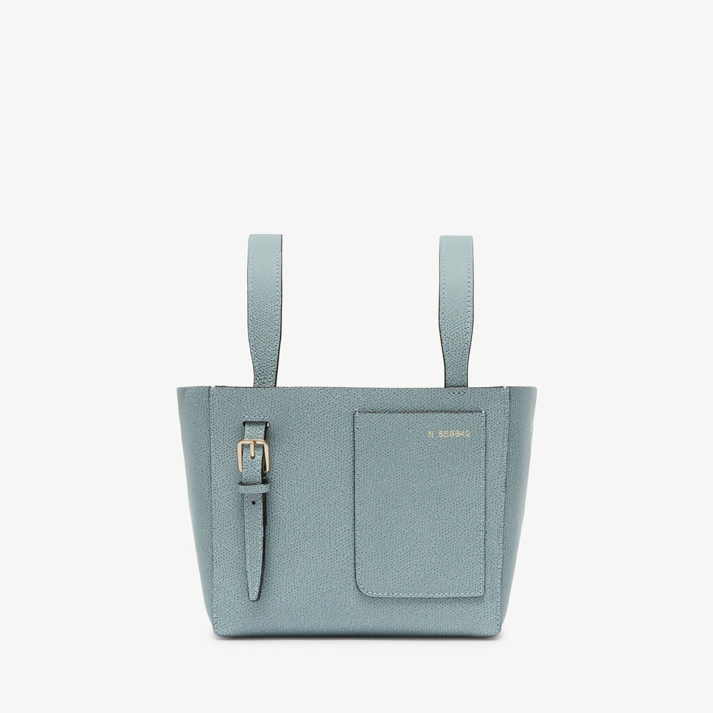 Valextra Borsa Secchiello da Donna in Pelle Azzurra | Valextra Soft