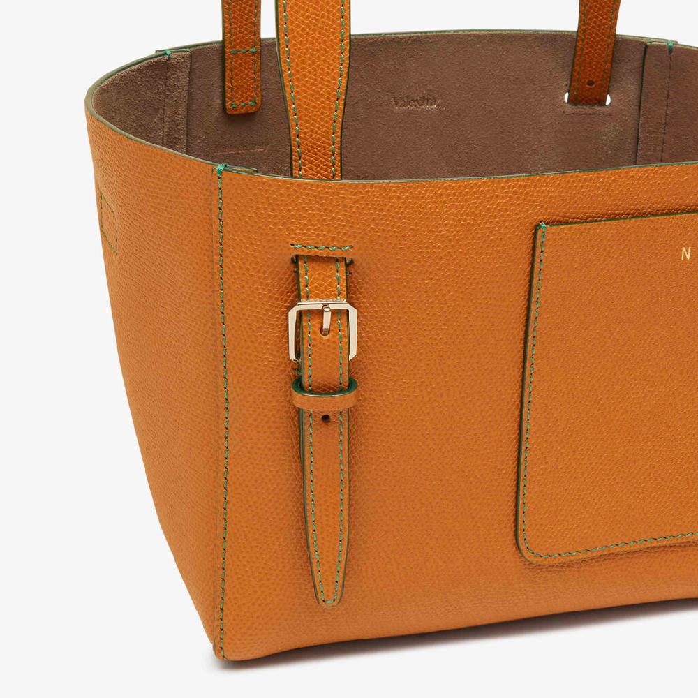 Valextra Borsa Secchiello Da Donna In Pelle Marrone Rigida | Valextra Soft