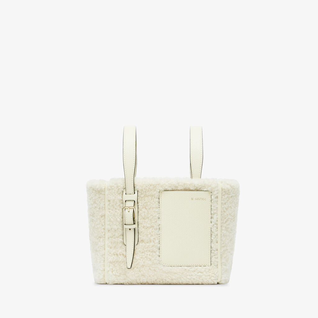 Valextra BORSA SECCHIELLO MINI CON TRACOLLA MONTONE/VITELLO VS ORO CHIARO