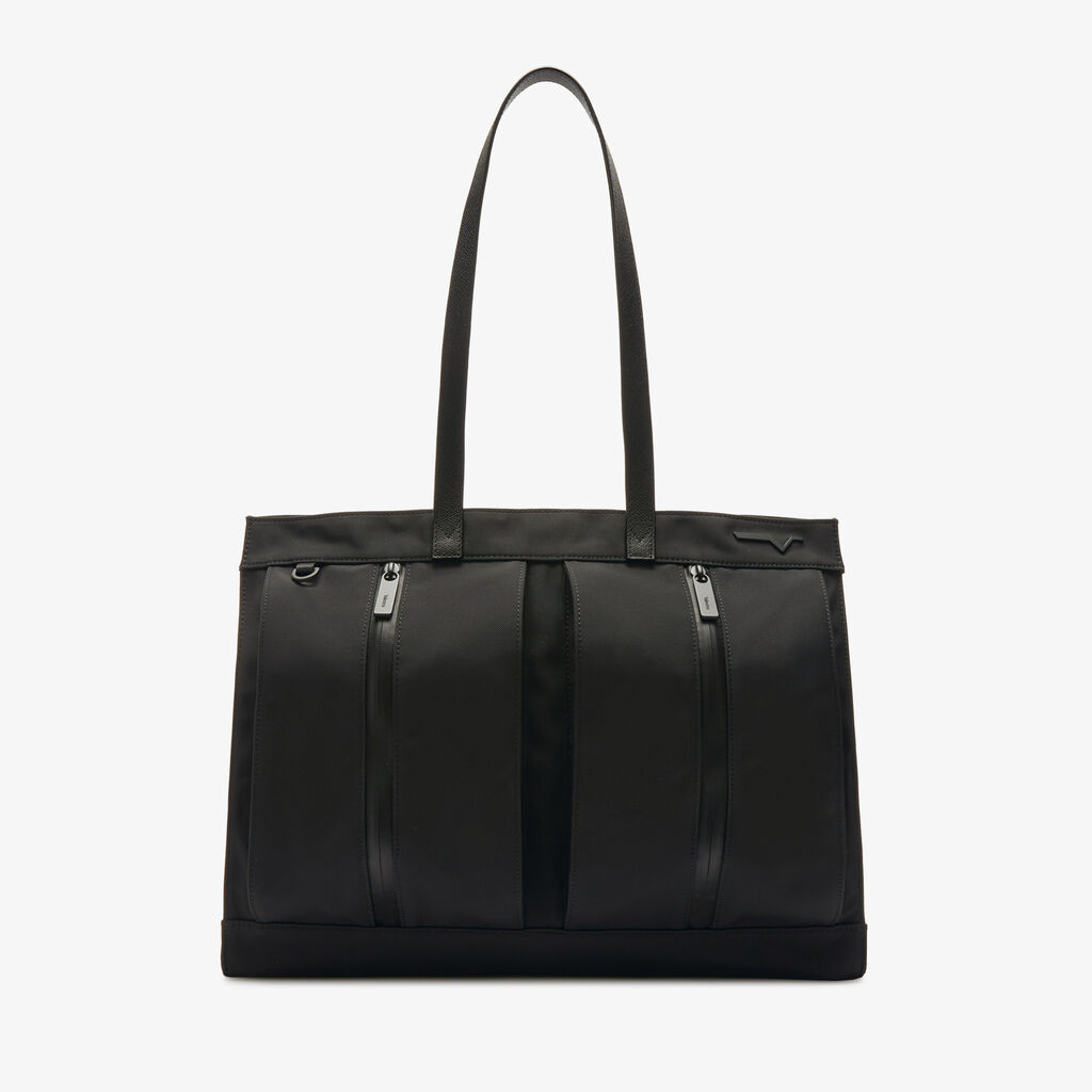 Valextra Borsa shopping in Nylon rigenerato e Pelle Nera | Valextra