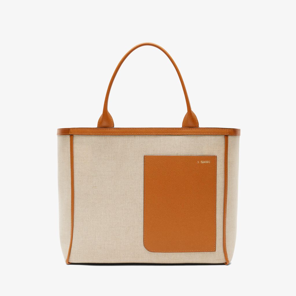 Valextra Borsa shopping spaziosa in Tela Marrone | Valextra