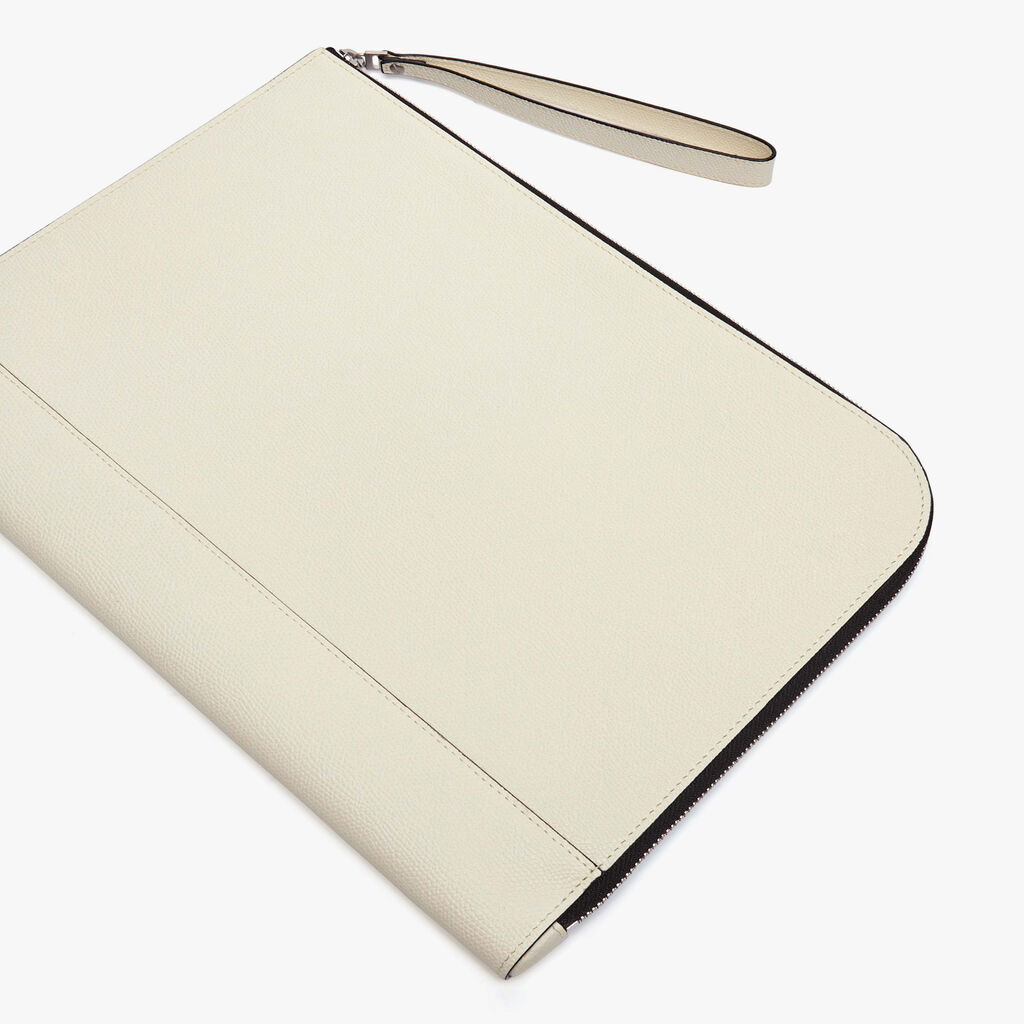 Valextra Borsa Sottobraccio Portadocumenti In Pelle Bianca | Valextra