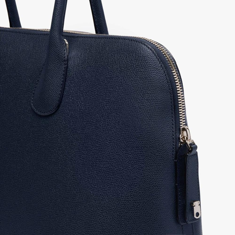Valextra Borsa Tote Da Ufficio In Pelle Blu | Valextra My Logo