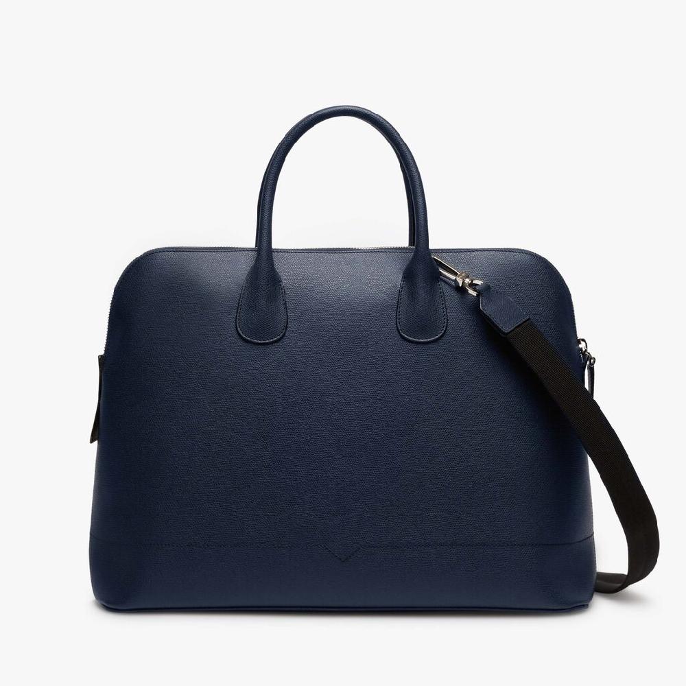 Valextra Borsa tote da ufficio in Pelle Blu | Valextra My Logo