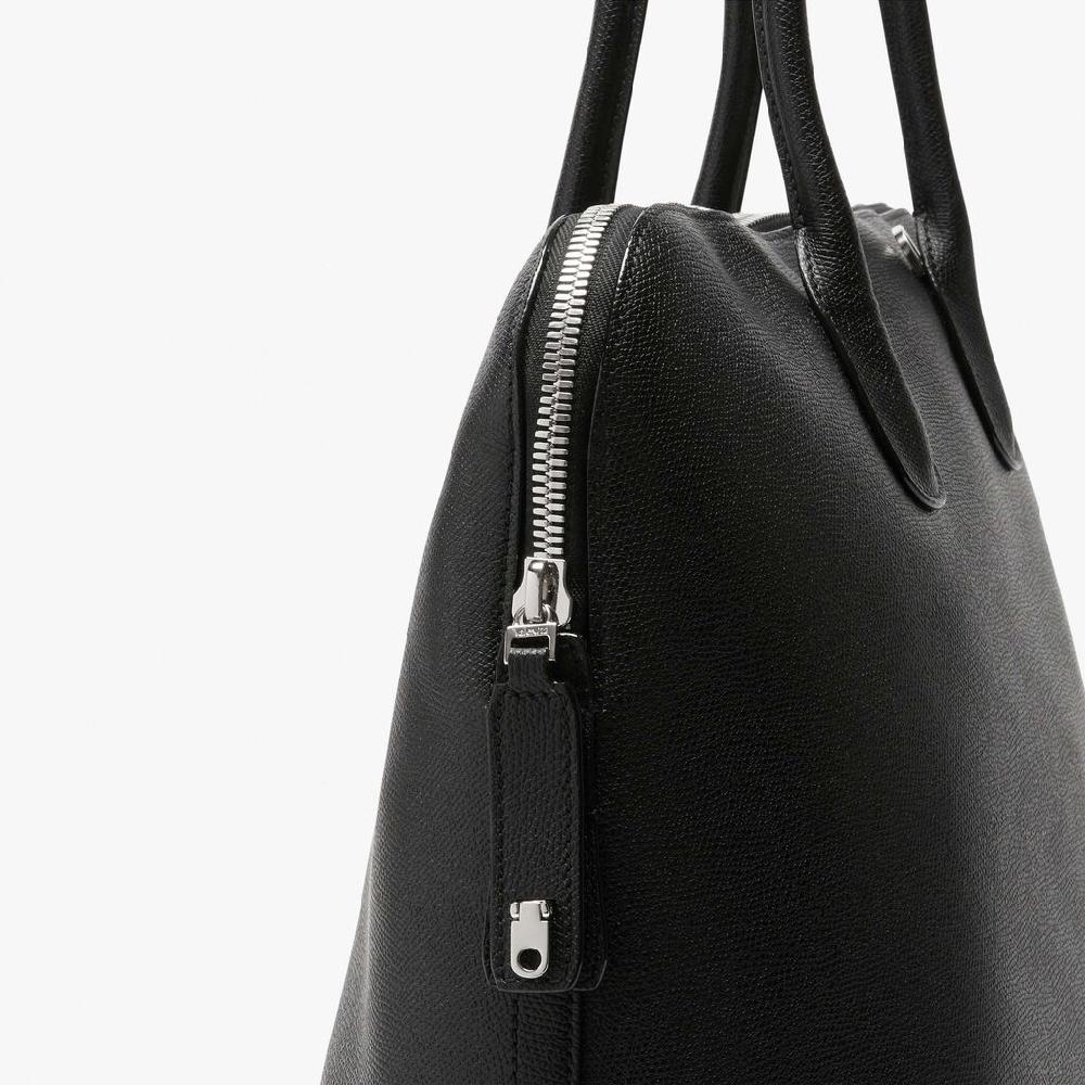 Valextra Borsa Tote Da Ufficio In Pelle Nera Con Zip | Valextra My Logo