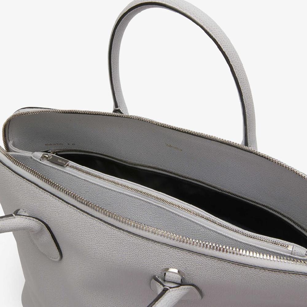 Valextra Borsa Tote Da Uomo In Pelle Grigia Sasso | Valextra My Logo