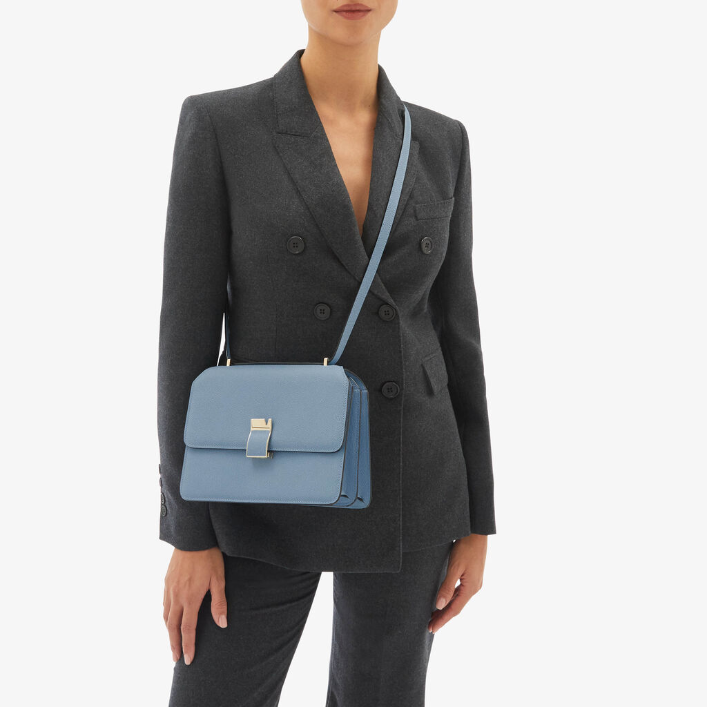 Valextra Borsa Tracolla Da Donna Di Lusso In Pelle Azzurra | Valextra