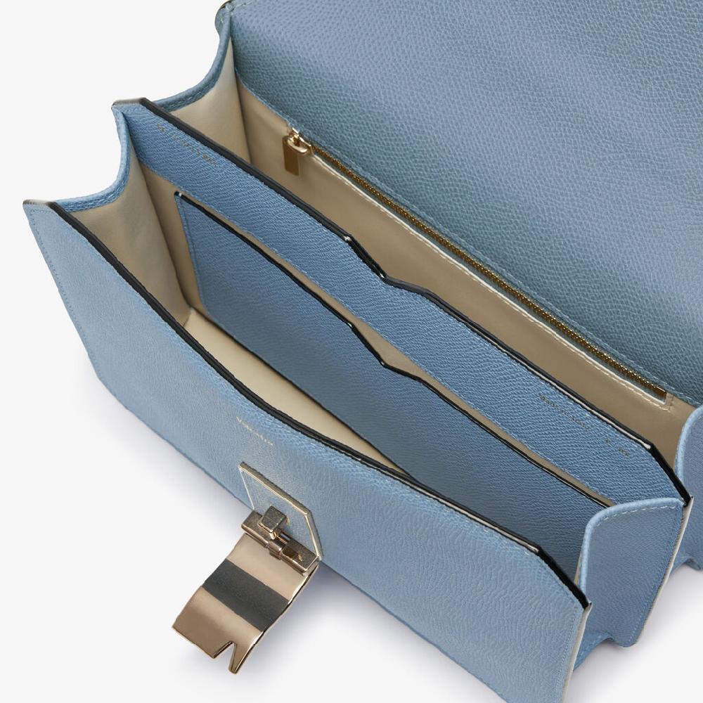 Valextra Borsa Tracolla Da Donna Di Lusso In Pelle Azzurra | Valextra