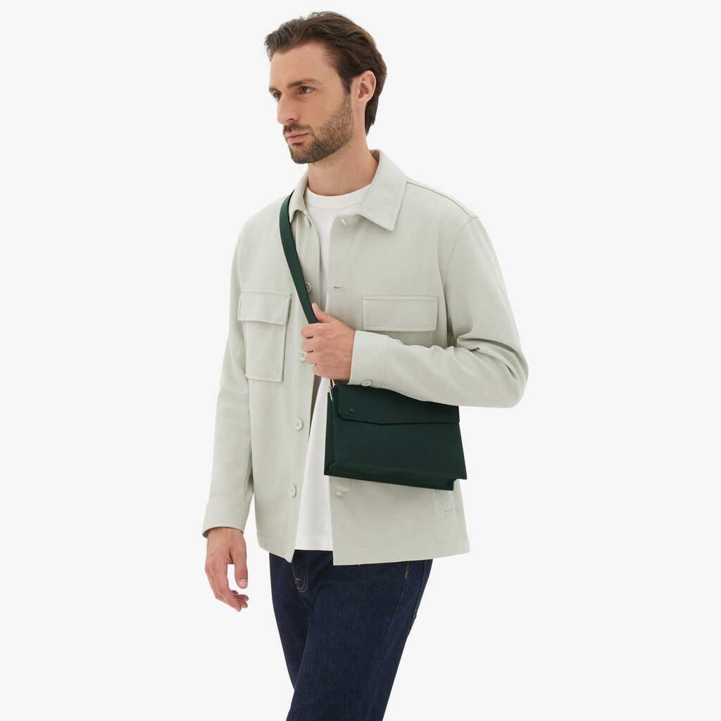 Valextra Borsa Tracolla Da Uomo Di Lusso In Pelle Verde | Valextra Pocket