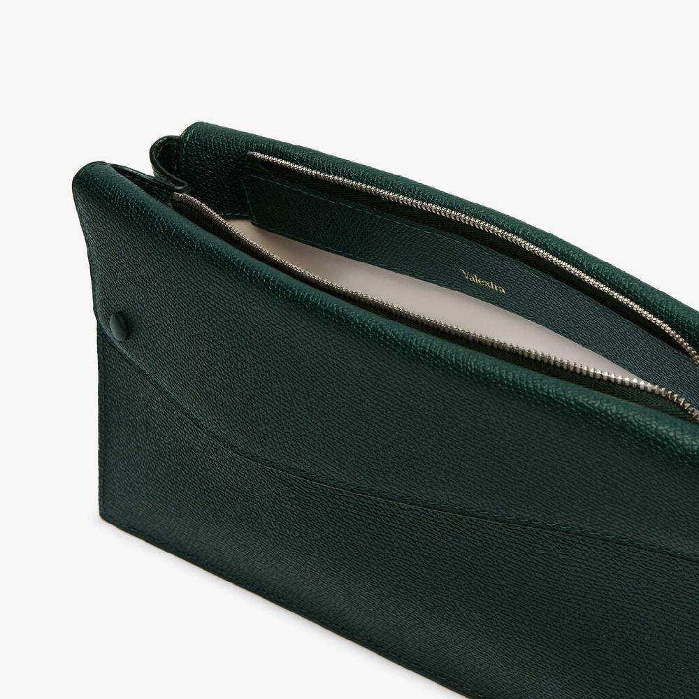 Valextra Borsa Tracolla Da Uomo Di Lusso In Pelle Verde | Valextra Pocket