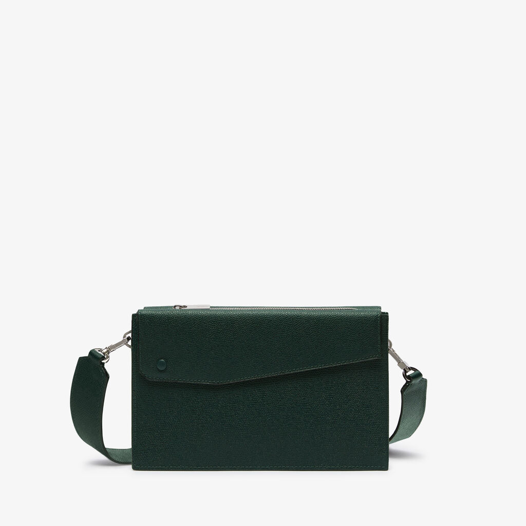 Valextra Borsa tracolla da Uomo di Lusso in Pelle Verde | Valextra Pocket