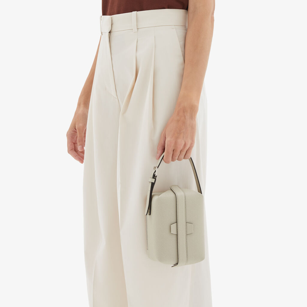 Valextra Borsa Tric Trac | Pelle Di Vitello Millepunte | Grigio Lino | Valextra