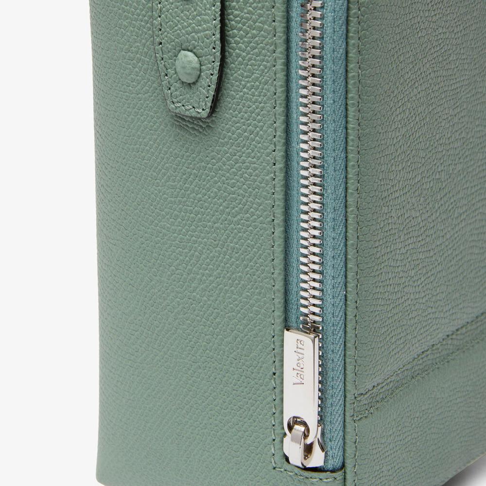 Valextra Borsa Tric Trac | Pelle Di Vitello Millepunte | Verde Eucalipto | Valextra