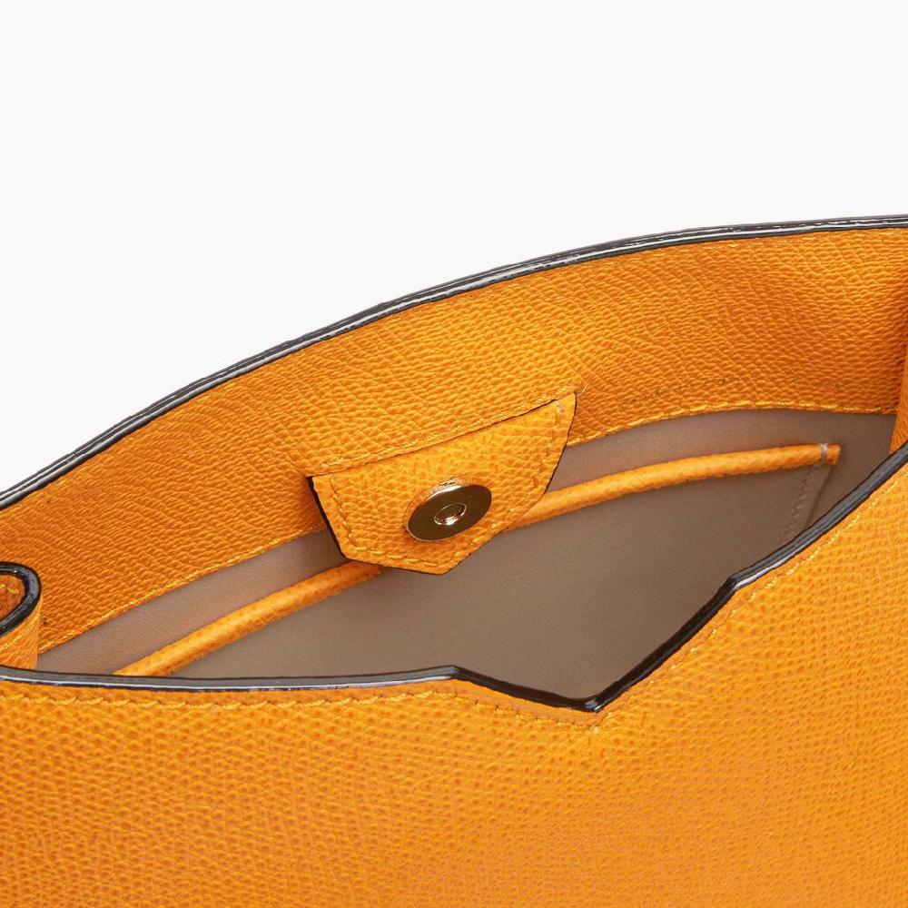 Valextra Borsa Weekend Mini Compatta In Pelle Gialla | Valextra Hobo