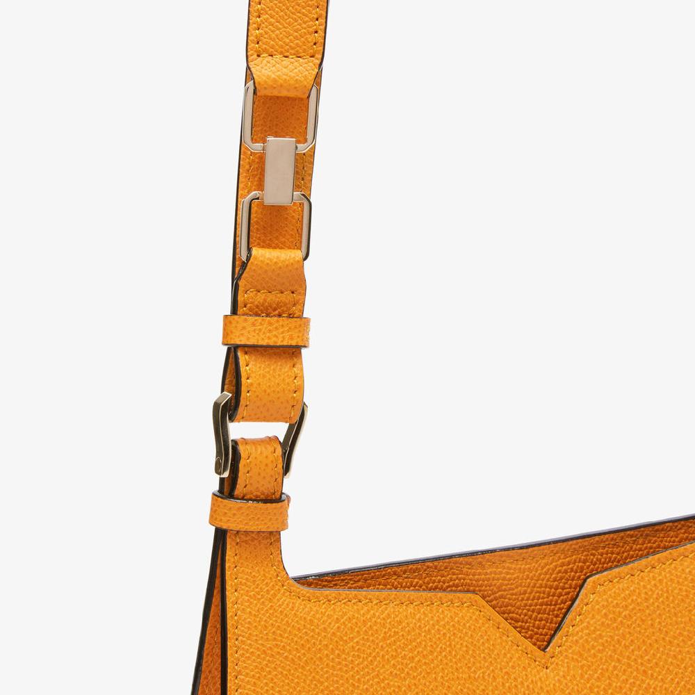 Valextra Borsa Weekend Mini Compatta In Pelle Gialla | Valextra Hobo