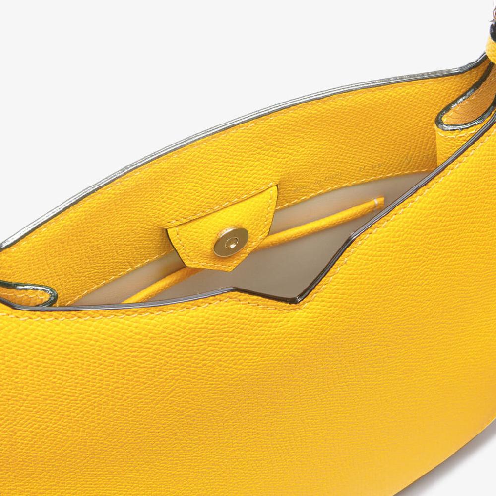 Valextra Borsa Weekend Mini Da Donna In Pelle Gialla | Valextra Hobo