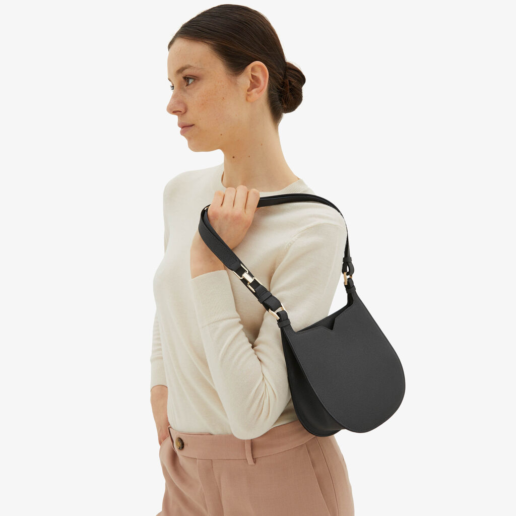 Valextra Borsa Weekend Mini Da Donna In Pelle Grigia | Valextra Hobo