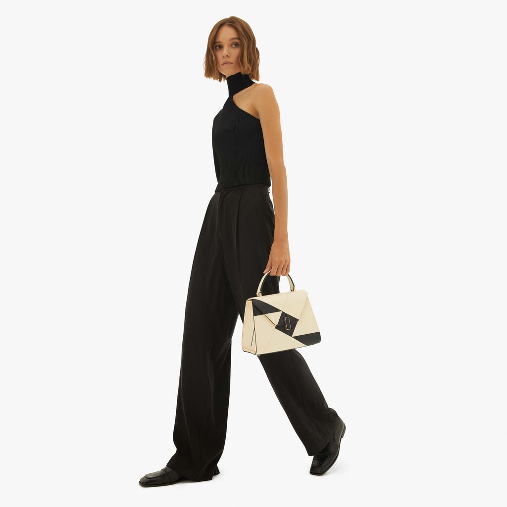 Valextra Borsetta A Mano Da Donna Bianca E Nera | Valextra Iside