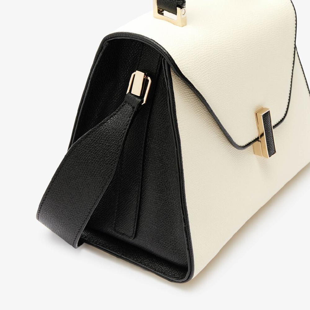 Valextra Borsetta A Mano Da Donna In Pelle Bianca E Nera | Valextra Iside