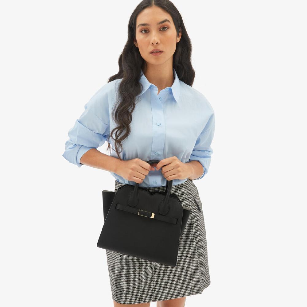 Valextra Borsetta A Mano Da Donna In Pelle Nera Di Lusso | Valextra