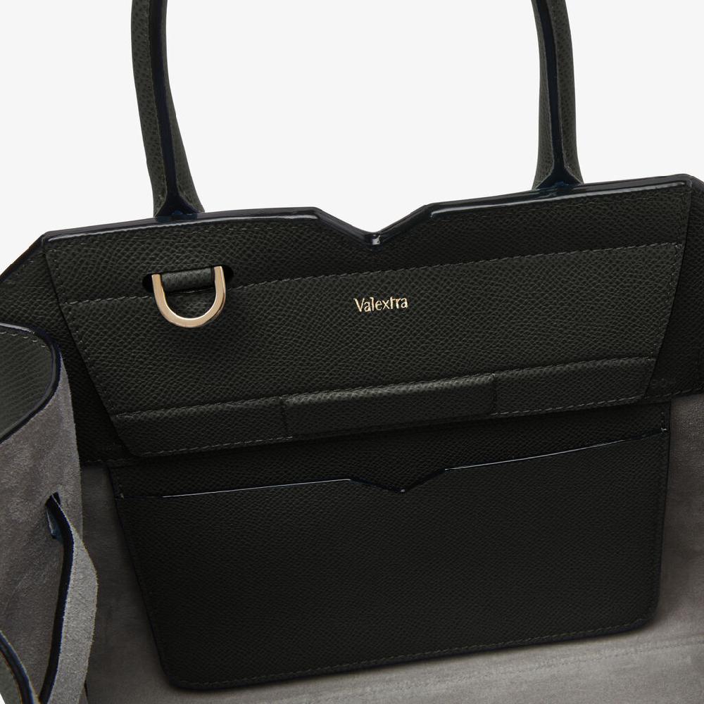 Valextra Borsetta A Mano Da Donna In Pelle Nera Di Lusso | Valextra