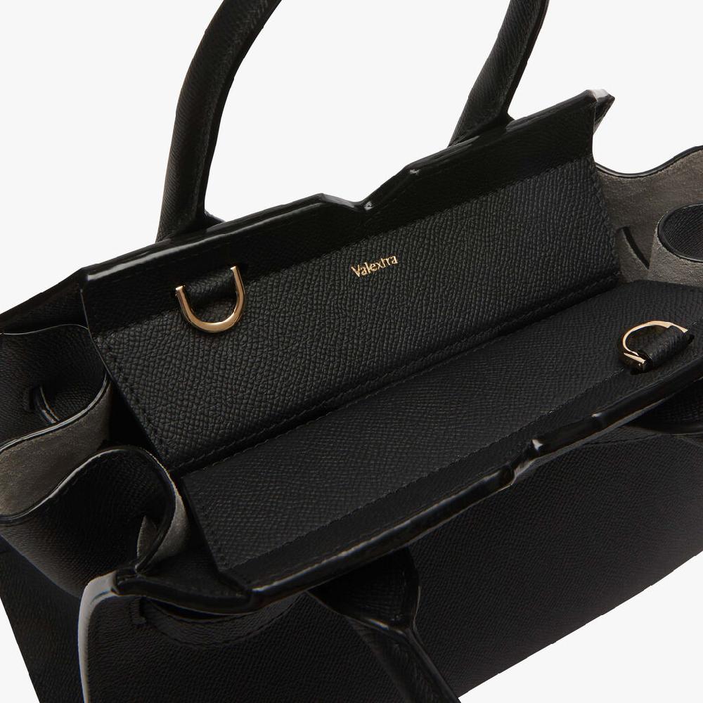 Valextra Borsetta A Mano Da Donna In Pelle Nera Di Lusso | Valextra