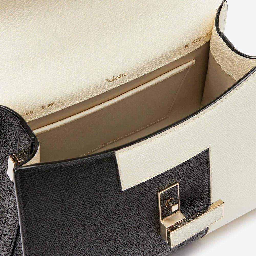 Valextra Borsetta A Mano Da Donna In Pelle Nera E Bianca | Valextra Iside