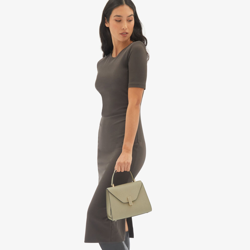 Valextra Borsetta A Mano Da Donna In Pelle Verde Tundra | Valextra Iside