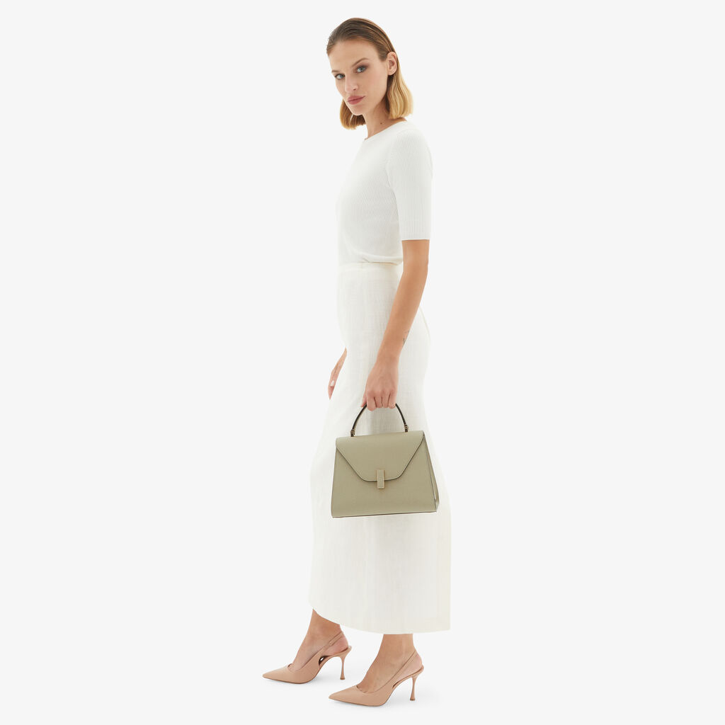 Valextra Borsetta A Mano Da Donna Media In Pelle Verde Tundra | Valextra Iside