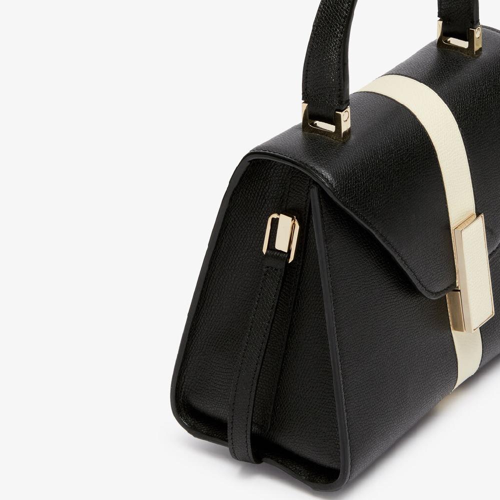 Valextra Borsetta A Mano Donna Pelle Intarsia Nera E Bianca | Valextra Iside