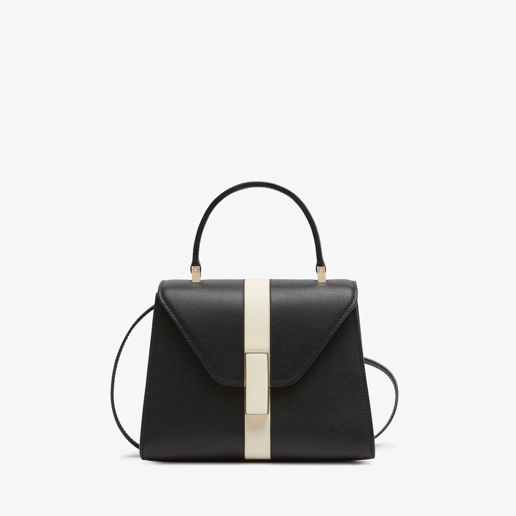 Valextra Borsetta a mano Donna Pelle intarsia Nera e Bianca | Valextra Iside