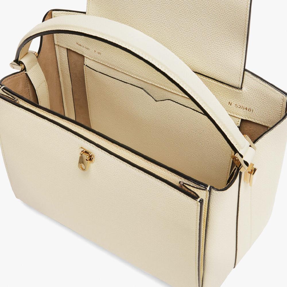 Valextra Borsetta A Mano Elegante In Pelle Bianca | Valextra Brera