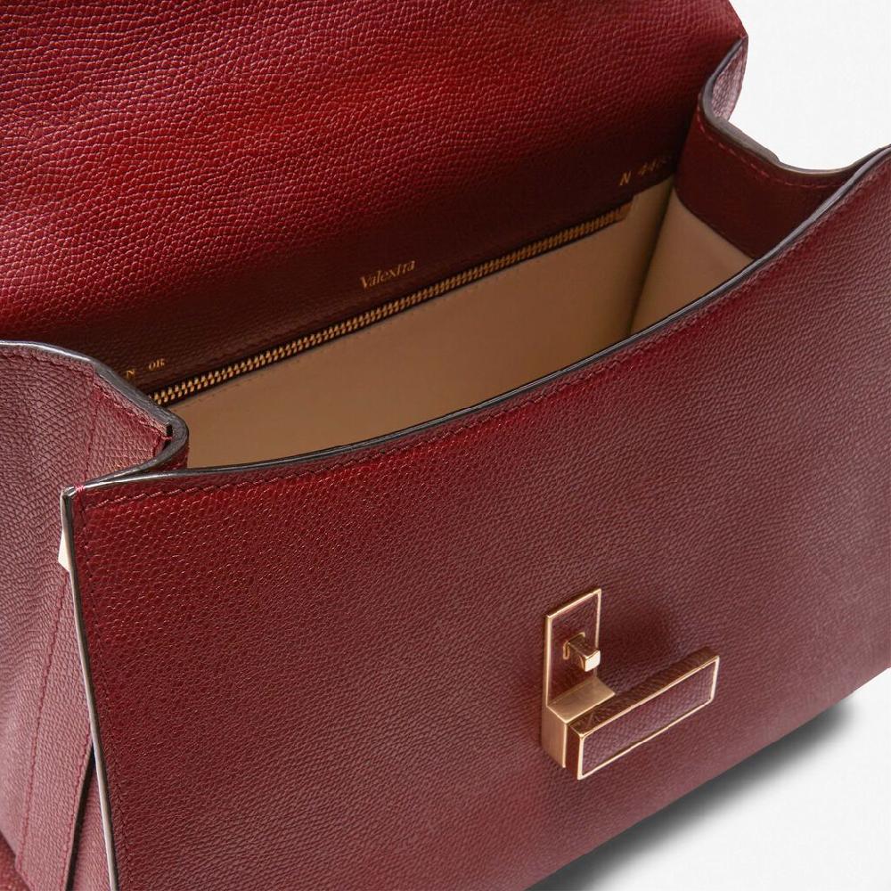 Valextra Borsetta A Mano Media In Pelle Bordeaux | Valextra Iside