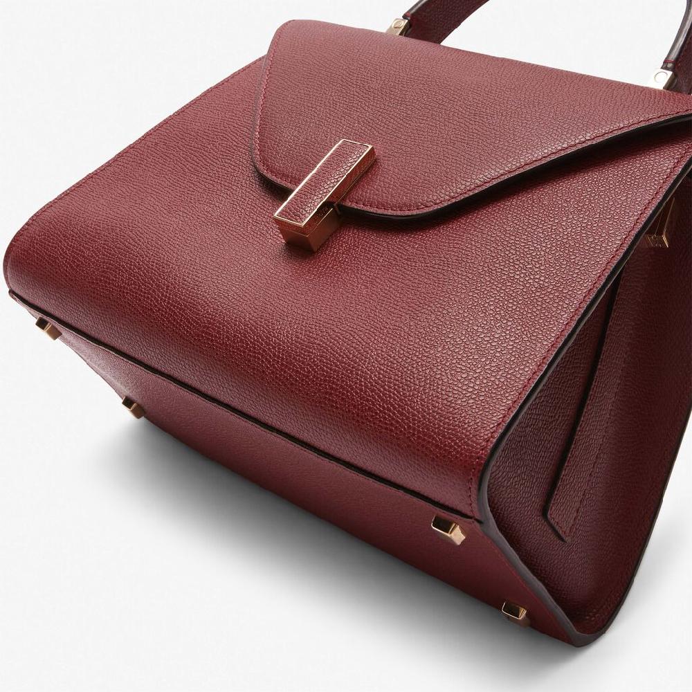 Valextra Borsetta A Mano Media In Pelle Bordeaux | Valextra Iside